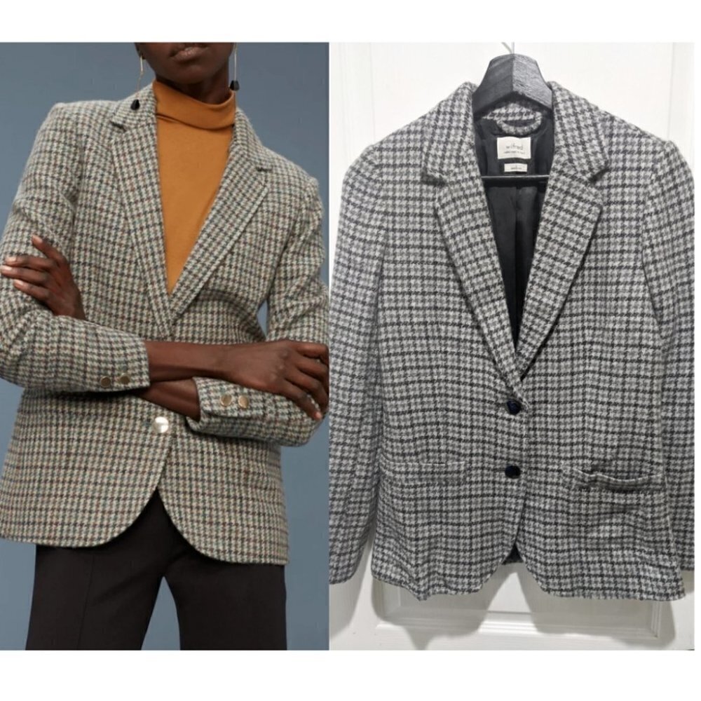 Aritzia Wilfred | Darmon Wool Checked Blazer In Chalet/Black